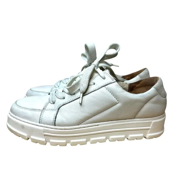 Paul Green castle platform leather cream white Sneakers 8 - Picture 6 of 10
